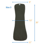 Charcoal Bamboo Adult Diaper Inserts - 3 Pack