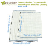 OsoCozy Infant Bleached Prefold Cloth Diapers (dz.)
