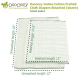 OsoCozy Infant Bleached Prefold Cloth Diapers (dz.)