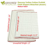 OsoCozy Infant Bleached Prefold Cloth Diapers (dz.)