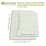 OsoCozy Infant Bleached Prefold Cloth Diapers (dz.)