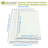 OsoCozy Infant Bleached Prefold Cloth Diapers (dz.)