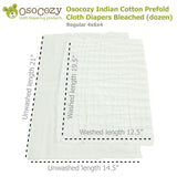 OsoCozy Infant Bleached Prefold Cloth Diapers (dz.)