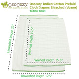 OsoCozy Infant Bleached Prefold Cloth Diapers (dz.)