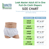 LeakMaster Adult Pullon All-In-One Cloth Diapers
