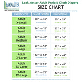 LeakMaster Adult Prefold Cloth Diapers - Birdseye