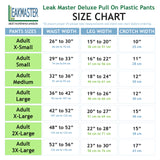 Leak Master Deluxe Adult Plastic Pants - Sizes XS & Large Only - Pink - Clearance