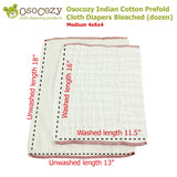 OsoCozy Infant  Bleached Prefold Cloth Diapers (dz.)