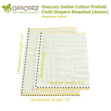 OsoCozy Infant  Bleached Prefold Cloth Diapers (dz.)