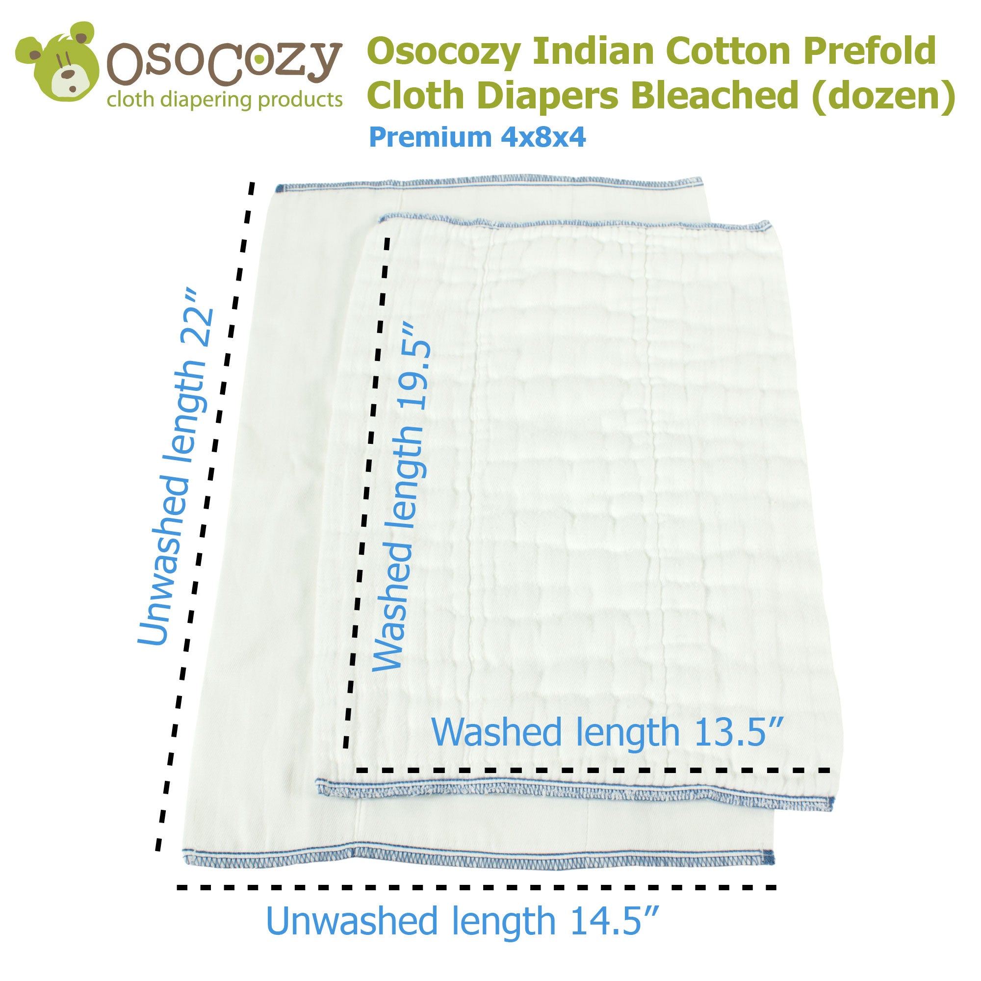 Soft and Absorbent OsoCozy Infant Prefold Cloth Diapers Buy Now