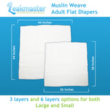 LeakMaster Adult Muslin Weave Flat Cloth Diapers