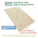 LeakMaster Organic Adult Prefold Cloth Diapers